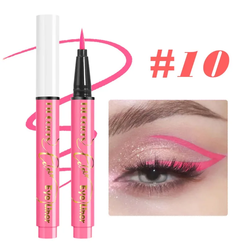 12-color UV Fluorescent Eyeliner Pen Neon UV Reactive Liquid Eyeliner Waterproof Long Lasting Matte Colorful Eye Liner Makeup — image 7