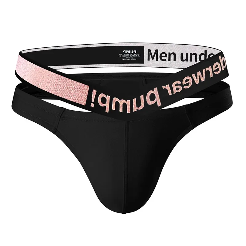 Trendy Little Triangle Masculino Juventude Cintura Baixa Ajuste Fechado Hip Lift Elástico Rosa Gradiente Com Decote Em V Pendurado
