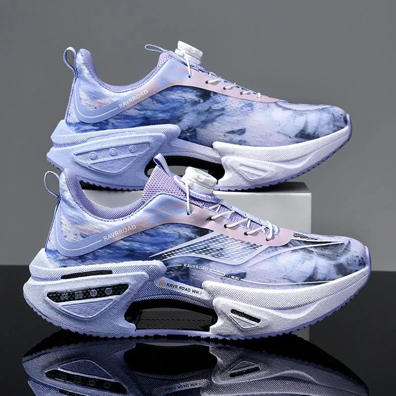 Elastic Speed Running Shoes for Men Carbon Plate Push Rotating Buckle Sports Shoes for Women Professional Shock-Absorbing — image 3