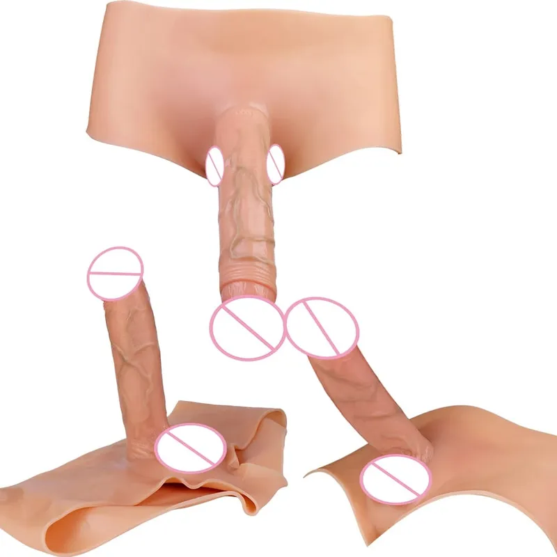 Silikonband Verklighetstrogna dildobyxor Bärbara solid stor penis sexleksaker för kvinnor lesbisk parsex — image 1