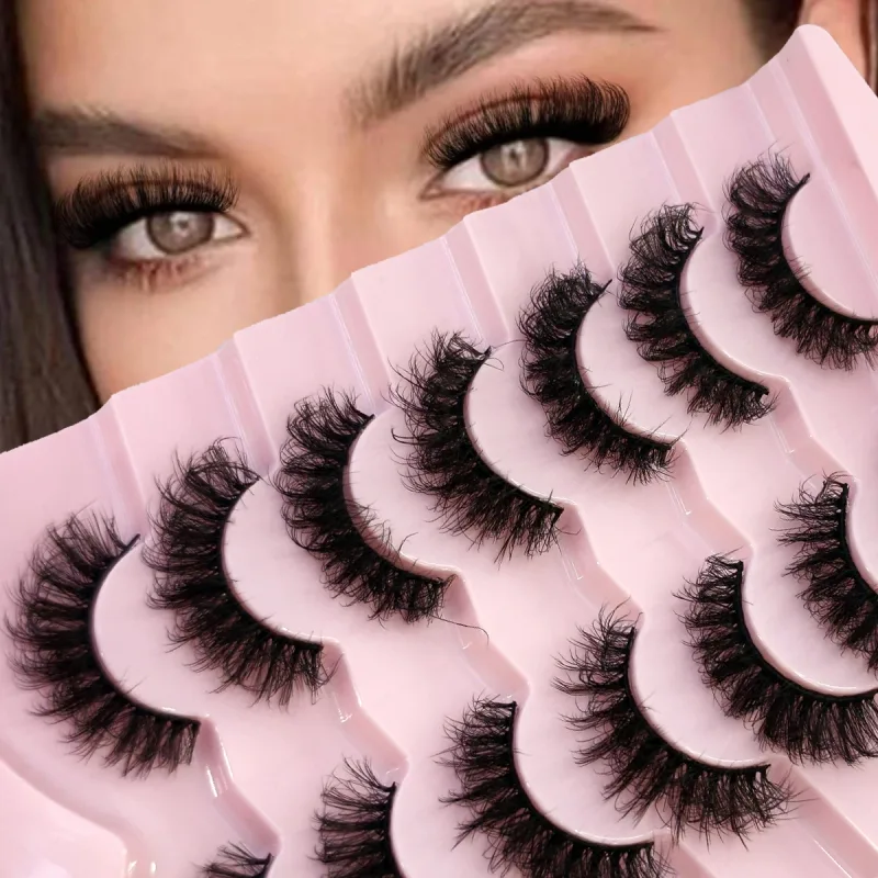 Fluffy Lashes Mink False EyelashesThick Cat Eye Makeup Long Natural Volume 3d Eyelashes Extension Wholesale Mink Eyelashes — image 3