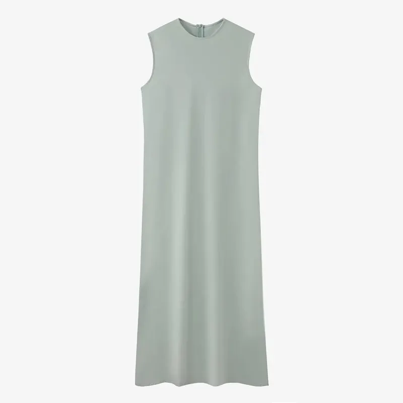 AS 2024 kvinnliga kläder höga Stretchribbar med stängda omslagstoppar + Matt satin klänning Maxi matchande set (levereras inom 1 dag) — image 13