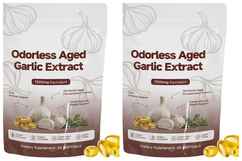 Odorless Aged Garlic Extract Softgels 7500mg Equivalent 24-Month Fermented For Immune Cardio Metabolic Support Adult 30 Count — image 10