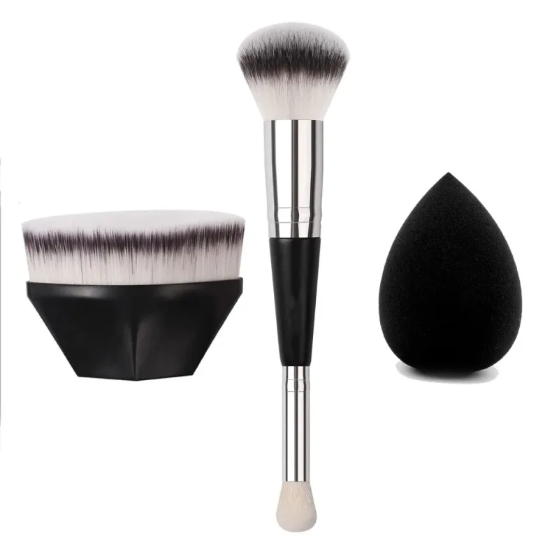 Rounded Taperd Dual-ended Foundation Brush Short Hair Flawless Makeup Brushes Oblique Concealer Brush for Liquid Cream Powder — image 2