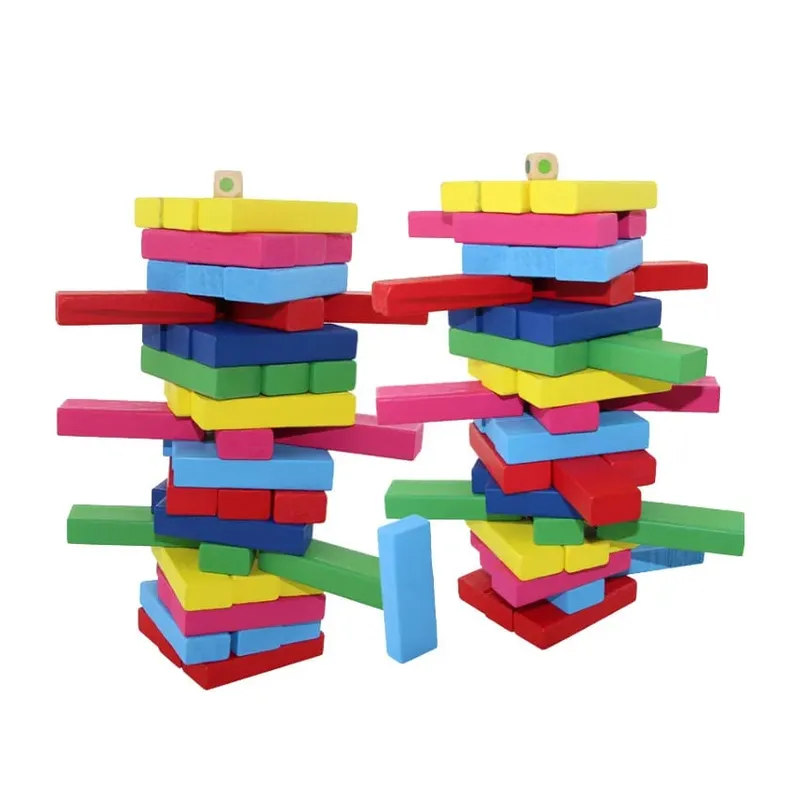 Hot Colorful Building Block Balance Game Toy Swooden Dominoes for Family Gatherings Children's and Adult Toys Stacked Toys — image 4