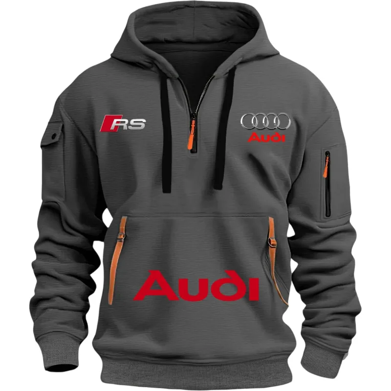Roupas esportivas Audi adequadas para homens, ternos de ciclismo estilo esportivo ao ar livre, moletons com capuz e abas com estampa de rua — image 6