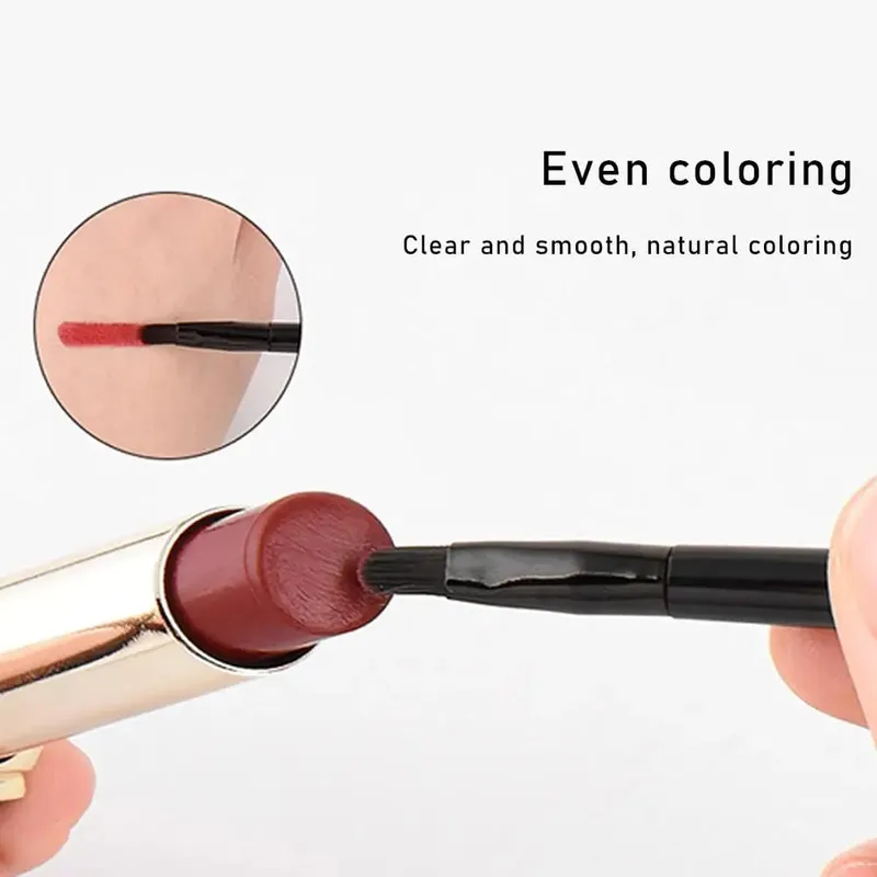 Makeup Lip Brushes Lipliner brushes Black with Cap Retractable Lipstick Brush Travel Portable lip scrub brush Gloss Makeup Brush — image 5