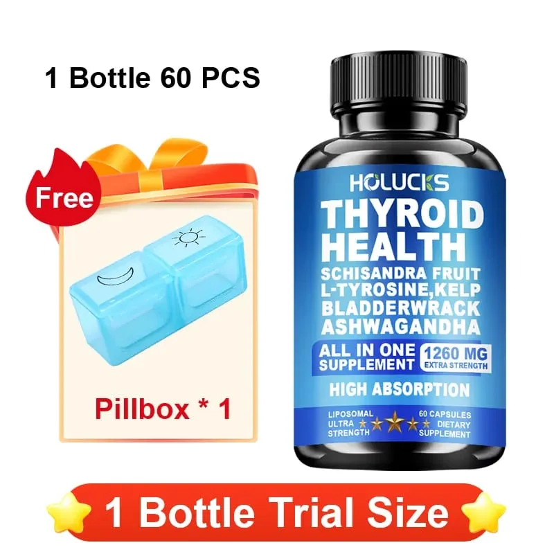 Organic Thyroid Function Support Capsules with L-Tyrosine Kelp for Immune System Metabolism Daily Energy & Mental Focus — image 8