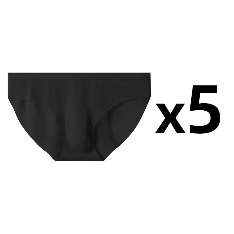5 par/lot Herr Ultratunna trosor Ice Silk Trosor Sommar Transparent Sömlös Sexig Snabbtorkande Underkläder Trosor som andas