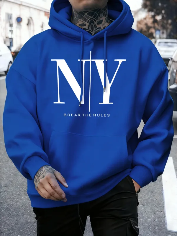 Quebre as regras sim não imprime outono velo sweatshirts masculino macio jogging hoodie rua confortável pullovers esporte solto roupas esportivas — image 7