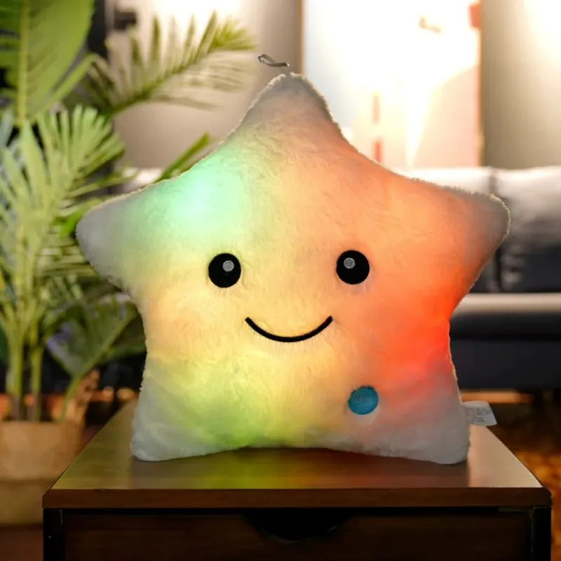 Jouet en peluche étoile électronique LED, jouets doux pour bébé et enfant, poupée étoile LED, décoration de la maison, oreiller étoile douce