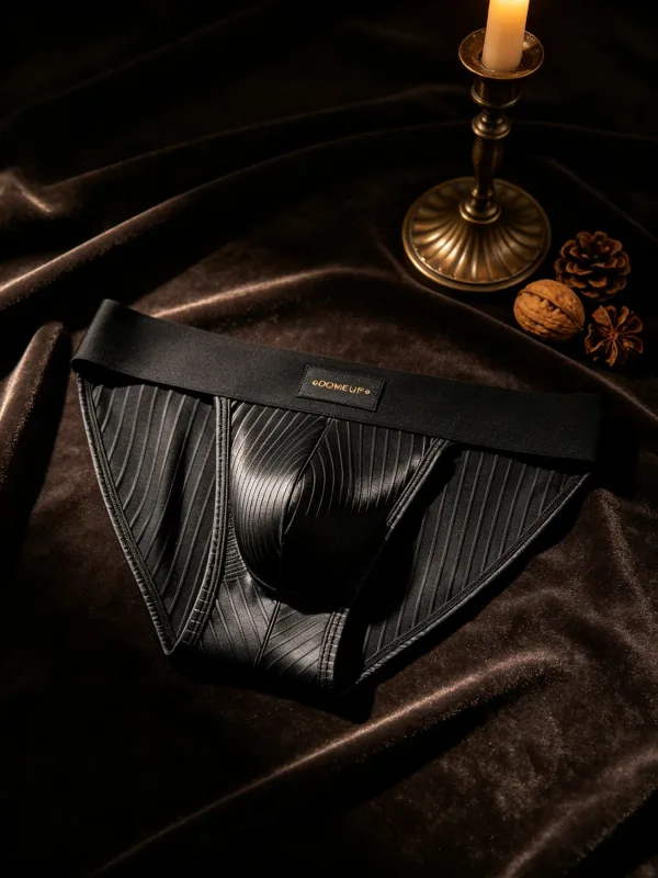 Cuecas masculinas listradas brilhantes triangulares, cuecas frontais com protuberância, sexy, cintura baixa, slim fit, cuecas diárias masculinas dp915 — image 15