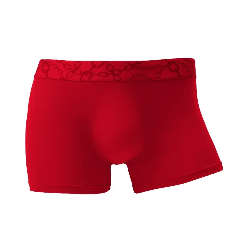 Modal men's underwear ice silk 3D die bottom crotch boxers ultra-thin boxers summer breathable underpants head