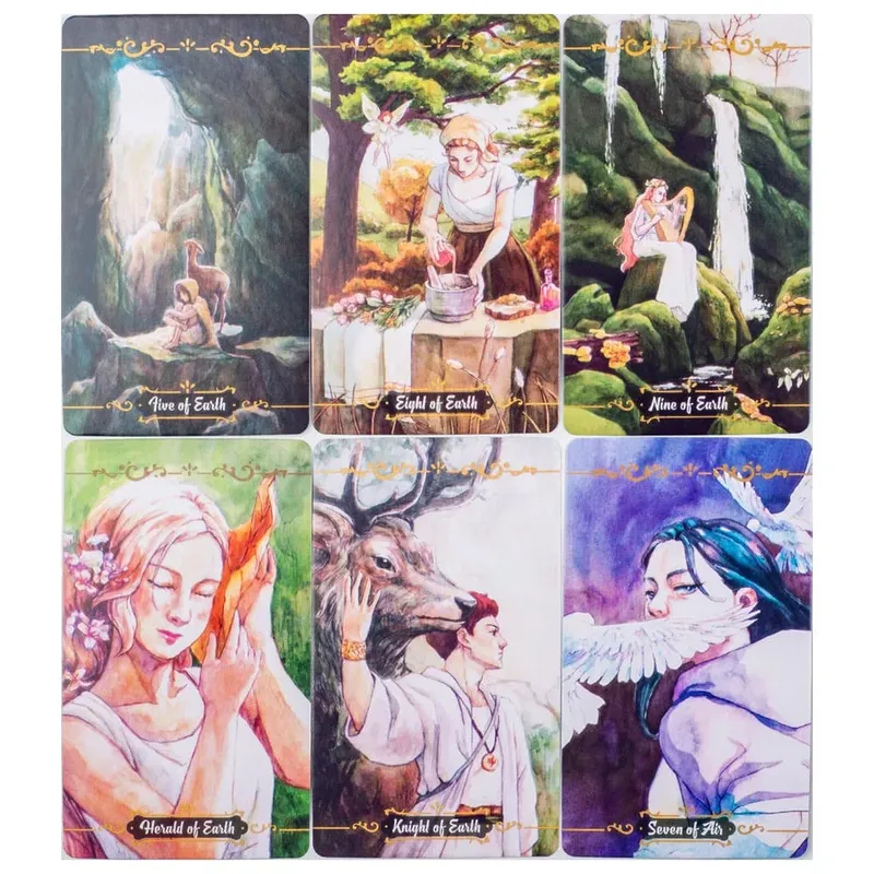 10.3*6cm Hand-Painted Watercolor Tarot Deck - Ocean From The Sky 78 Cards for Meditation & Intuitive Guidance — image 5