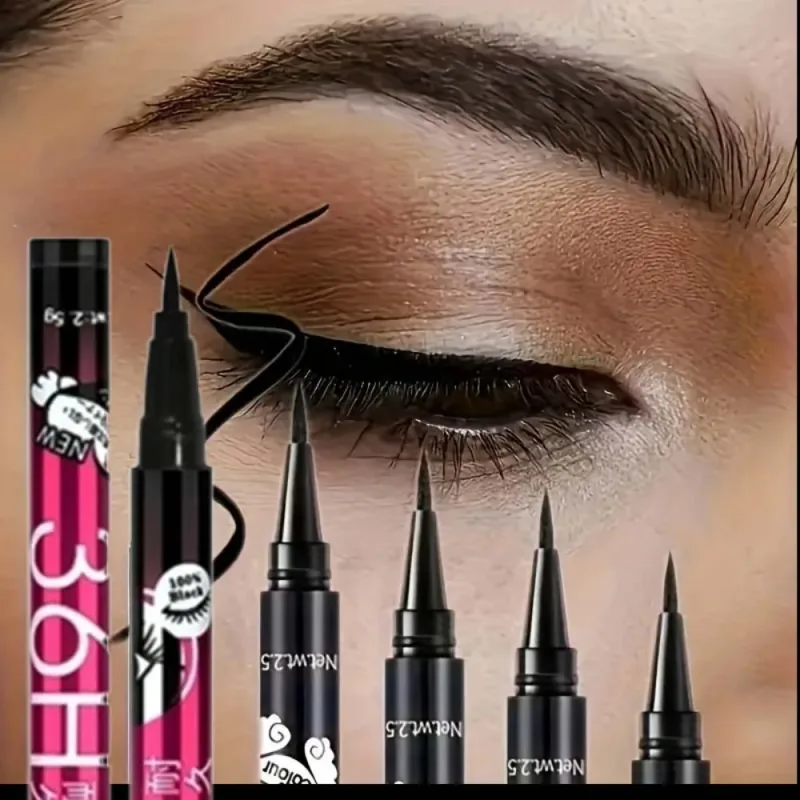 1/3/5pcs Makinis na Itim na Liquid Eyeliner Pen Ultra-fine Pen Tip 36H Eye Liner Pencil Hindi tinatablan ng tubig na Pangmatagalang Beginner Make-up — image 6
