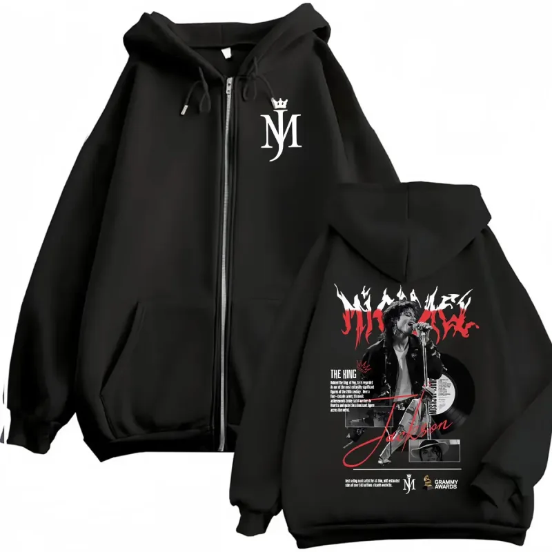 King of Pop Michael Jackson Bad Era Zipper Hoodie Men Women Harajuku Streetwear Jacket Sweatshirt Fleece Casual Zip Up Pullovers — image 24