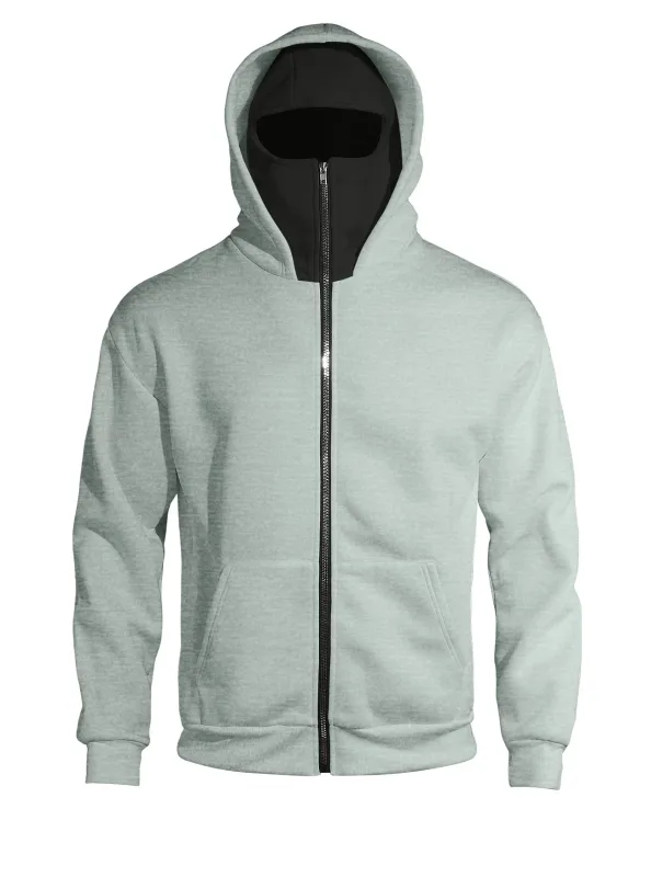 Autumn Men's Double-Layer Hooded Zip-Up Sweatshirt Loose Casual Fit with Front Pockets Ideal for Outdoor and Streetwear Style — image 9