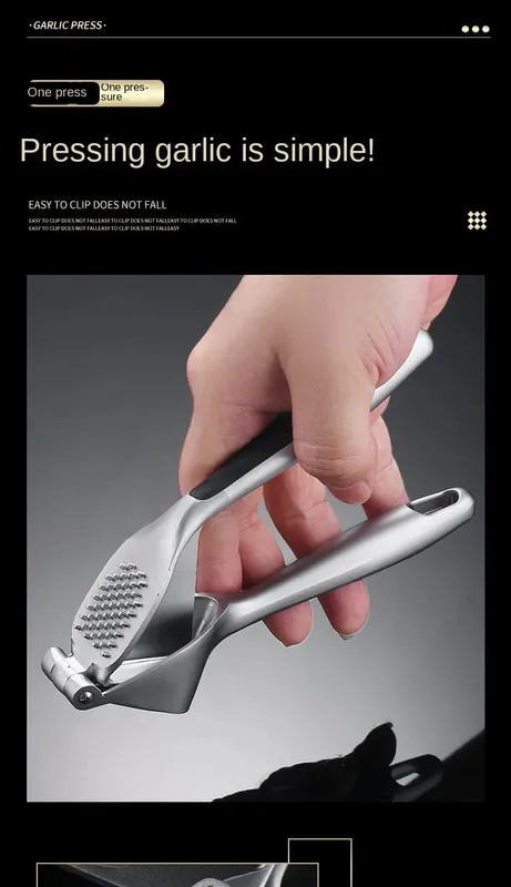 1pcs Garlic Press Easy to Squeeze and Clean with Soft Easy Squeeze Ergonomic Handle Zinc Alloy Garlic Mincer & Crusher — image 10