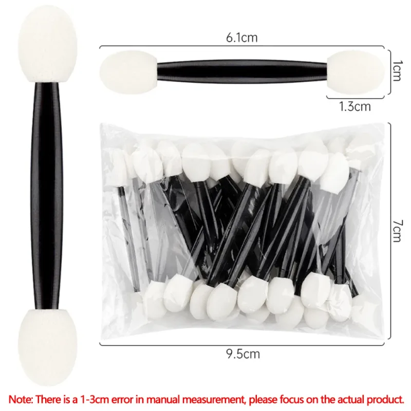 50/100pcs Eyeshadow Applicators White Dual Sides Eye Shadow Brush Makeup Sponge Brushes For Girls Cosmetic Tool Applicators — image 2