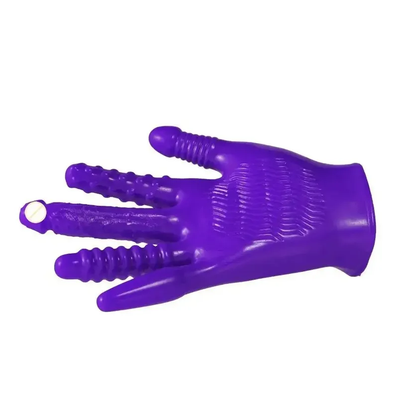 Limang Daliri Masturbators Sex Gloves Pambabae Vibrator Dildo G-Spot Clitoral Stimulator Erotikong Produkto Vagina Massage Lesbian Toy — image 8