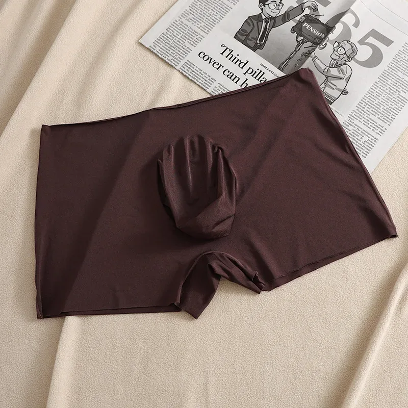 3D Pouch Quick Dry Men Panties Ice Silk Boxers Seamless Sexy Underwear Homme Man Ultra-manipis Breathable Boxer Shorts Underpants
