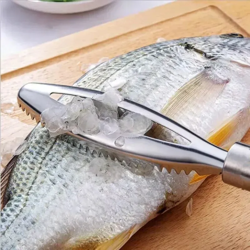 Stainles Fish Scales Scraping Graters Fast Cleaner Remove Skin Brush Cleaning Scraper Peeler Bone Scaler Tongs Tweezers Tool — image 3