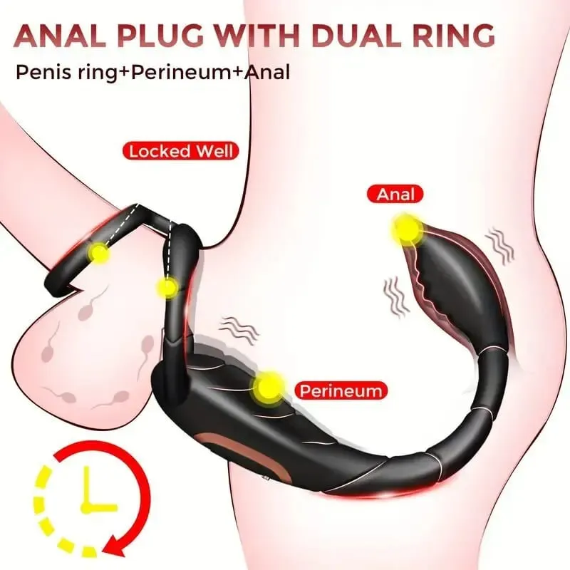 Scorpion Vibration Lock Ring Anal Opening Prostate Massager Magnetic Suction Charging Strong Earthquake Electric Para Hombre — image 4