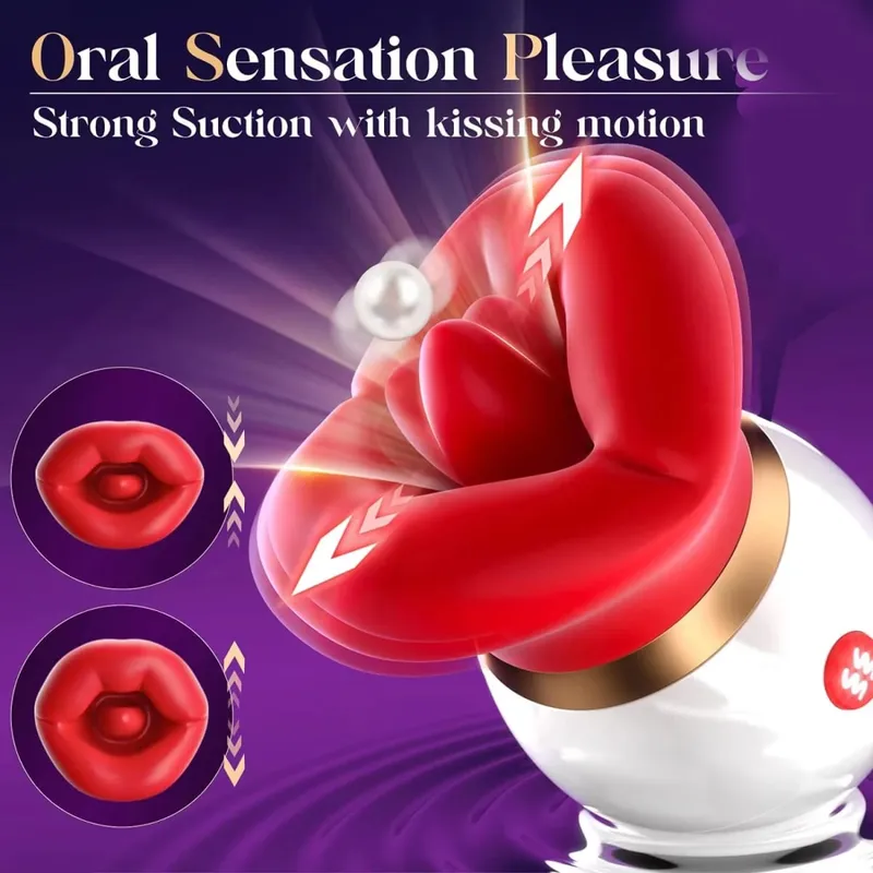 Pagsipsip ng Dila Pagdila Dildo Vibrator Klitoris Utong G-Spot Pussy Stimulator Puki Anal Masturbator Matanda Mga Laruan sa Pagtatalik para sa Babae — image 3