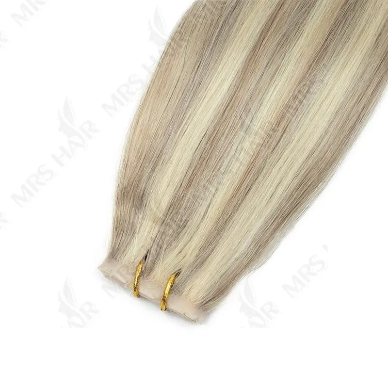 XO Twin Tabs Butterfly Hair Weft Extensions Human Hair Double Injected PU Weft Hole Flat Twin Tabs Real Natural Microlink Hair — image 14