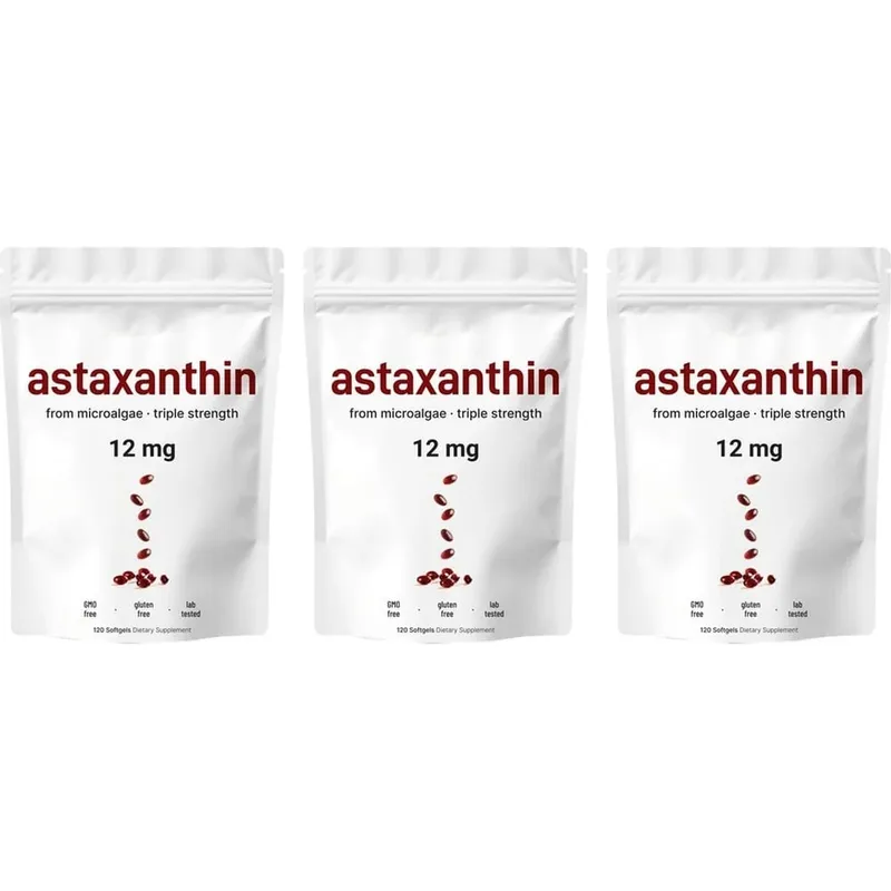 Astaxanthin 12mg Softgels from Microalgae Triple Strength Antioxidant Supplement Cellular Wellness & Everyday Balance 120 Count — image 11