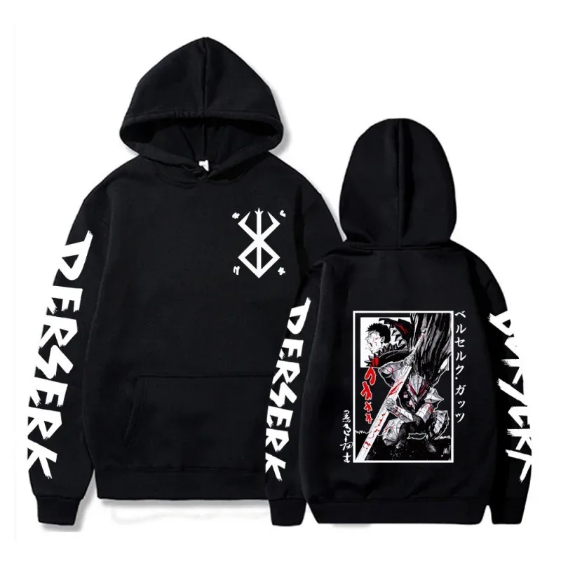 Berserk Zipper Hoodies Lalaki Babae Long Sleeve Sweatshirt Fleece Oversized Jackets Coats Nakakatuwang Berserk Japanese Anime Streetwear — image 1
