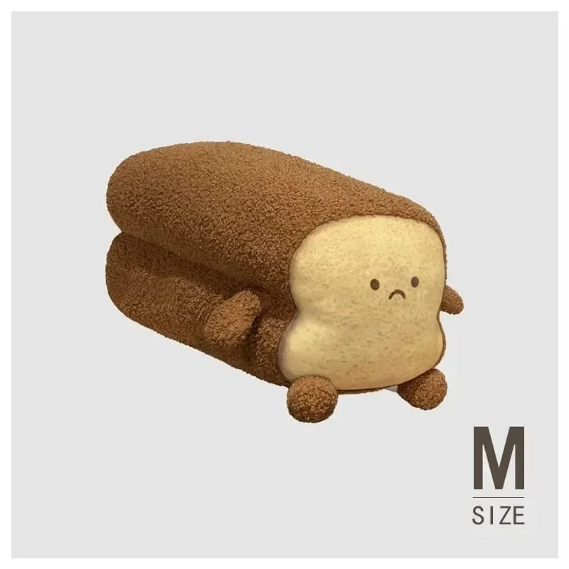 Soft Toast Shaped Stuffed Cushion Emotion Face Design Home Living Room Decoration Kids Daily Rest Practical Birthday Gift Pillow — image 6