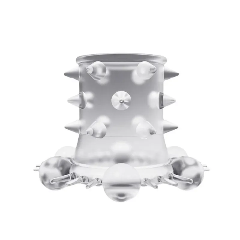 Anel peniano de cristal com manga, preservativo reutilizável, atraso na ejaculação, brinquedos sexuais para homens, bloqueio peniano, produtos íntimos, 1 peça — image 4