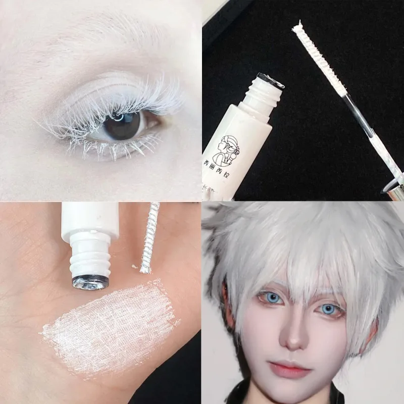 3D Lengthening White Lash Mascara Waterproof Multifunctional White Eyebrow Dye Cream Cosplay Stage Party Eye Makeup Tools — image 2