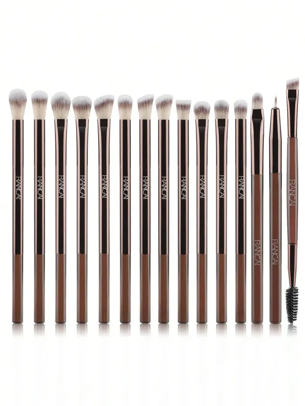 15Pcs Professional Eye Makeup Brushes Set Soft Bristles Eyeshadow Blending Eyebrow Eyeliner Brush Cosmetic Make‑up Kit