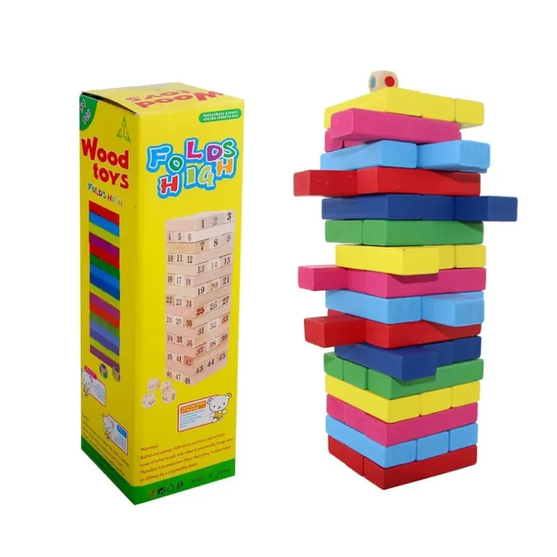 Hot Colorful Building Block Balance Game Toy Swooden Dominoes for Family Gatherings Children's and Adult Toys Stacked Toys — image 3