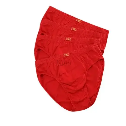 5 peças roupa íntima masculina de algodão completa triângulo vermelho e shorts de quatro cantos presente de casamento — image 9