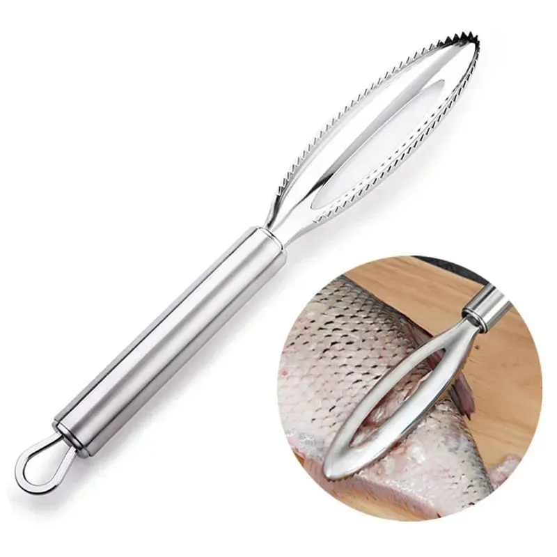 Stainles Fish Scales Scraping Graters Fast Cleaner Remove Skin Brush Cleaning Scraper Peeler Bone Scaler Tongs Tweezers Tool — image 7