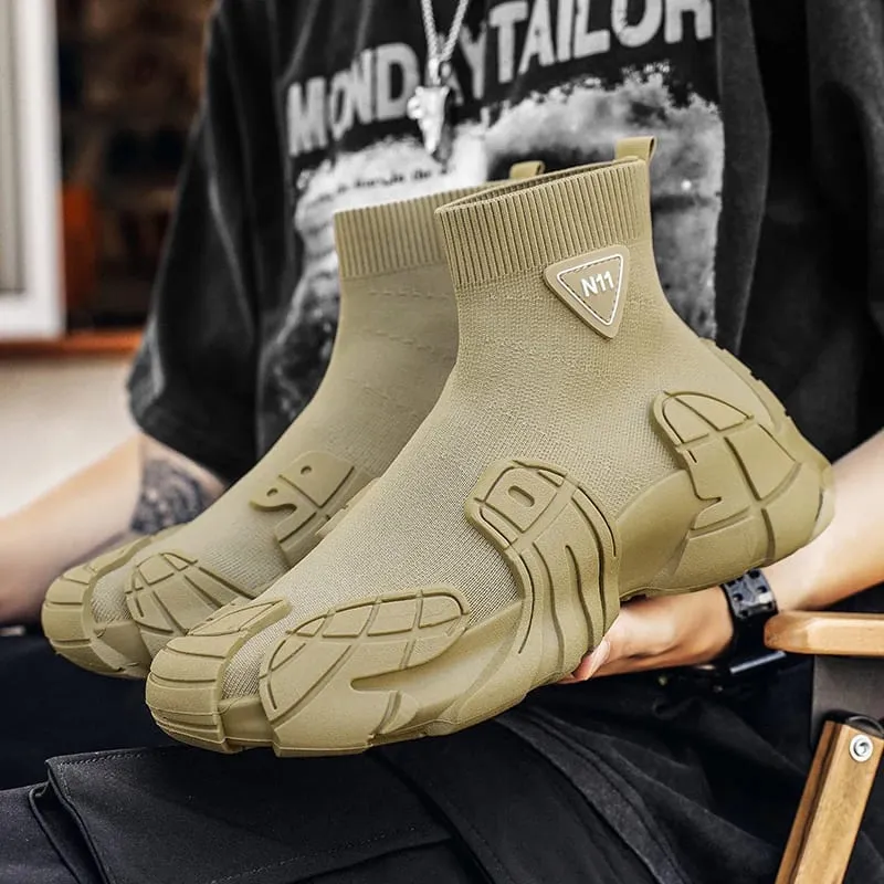 Outdoor Men Casual Boots Winter Designer Soft Sneakers Breathable Mens Socks Shoes Slip on Flat Lightweight Walking Sport Shoes — image 4