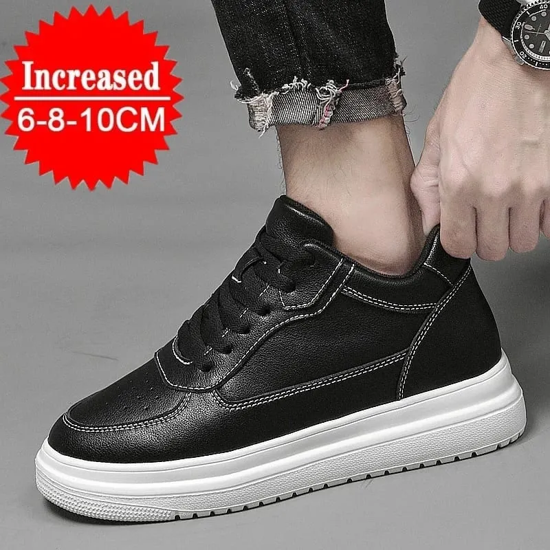 High Quality Men Sneakers Elevator Shoes for Men Fashion Casual Shoes Comfortable Leather Sports Shoes Height Increase 6/8/10cm — image 3