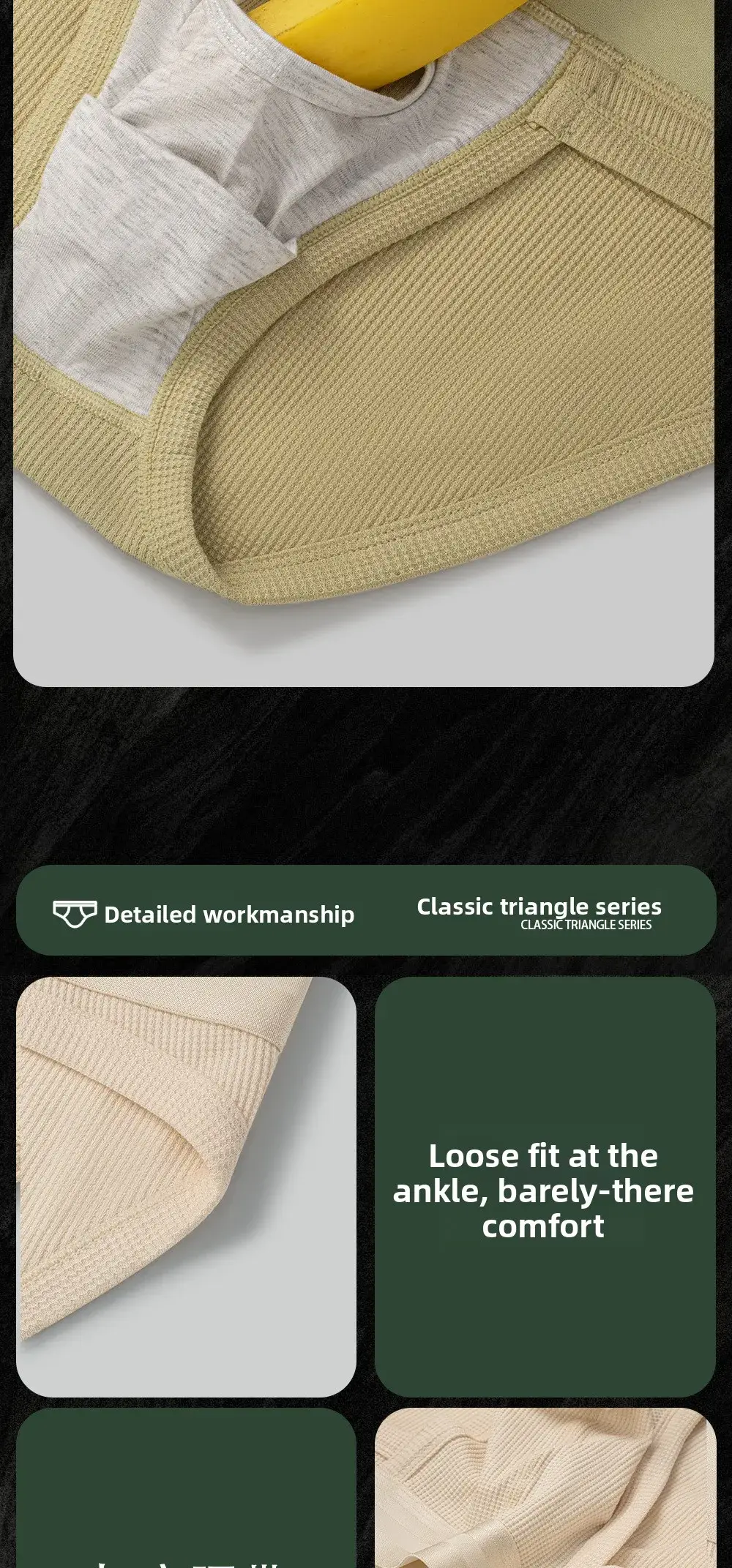 3pcs Sexy Men Waffle Cotton Briefs with Raised Bag Support Pouch With Hole U Spacious Separate Crotch Breathable Anti-sweat 3256812343913911