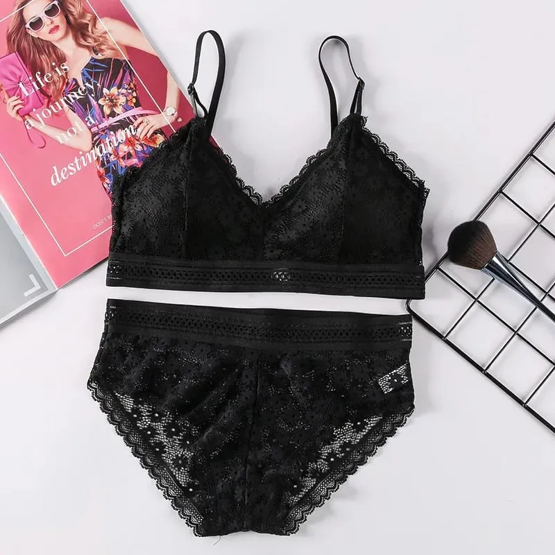 Lingerie feminina push-up sutiã conjunto de roupa interior sexy conjunto de lingerie de renda conjunto de roupa interior feminina sutiã de renda calcinha sem costura — image 17