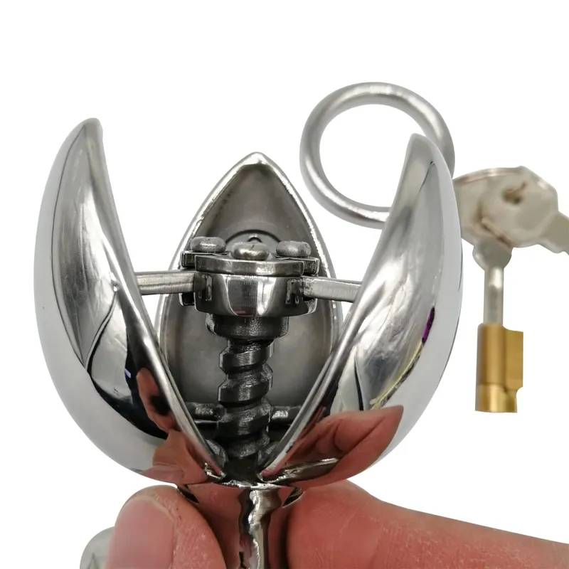 Stainless Steel Anal Lock Anal Vaginal Dilator Openable Anal Plugs Heavy Anus Beads Lock Sex Toys Adult Game 096 — image 4