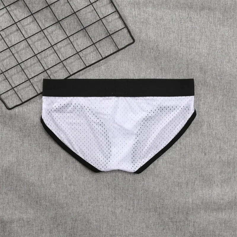 2026 solid color new men's low waist through mesh breathable briefs addicted underwear AD4-M388 — image 19