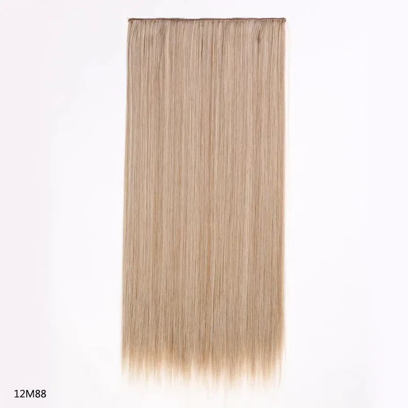 Syntetické prodloužení vlasů jednodílné s klipem 5Clips v dlouhé rovné vlasy blond pro ženy každodenní použití — image 12