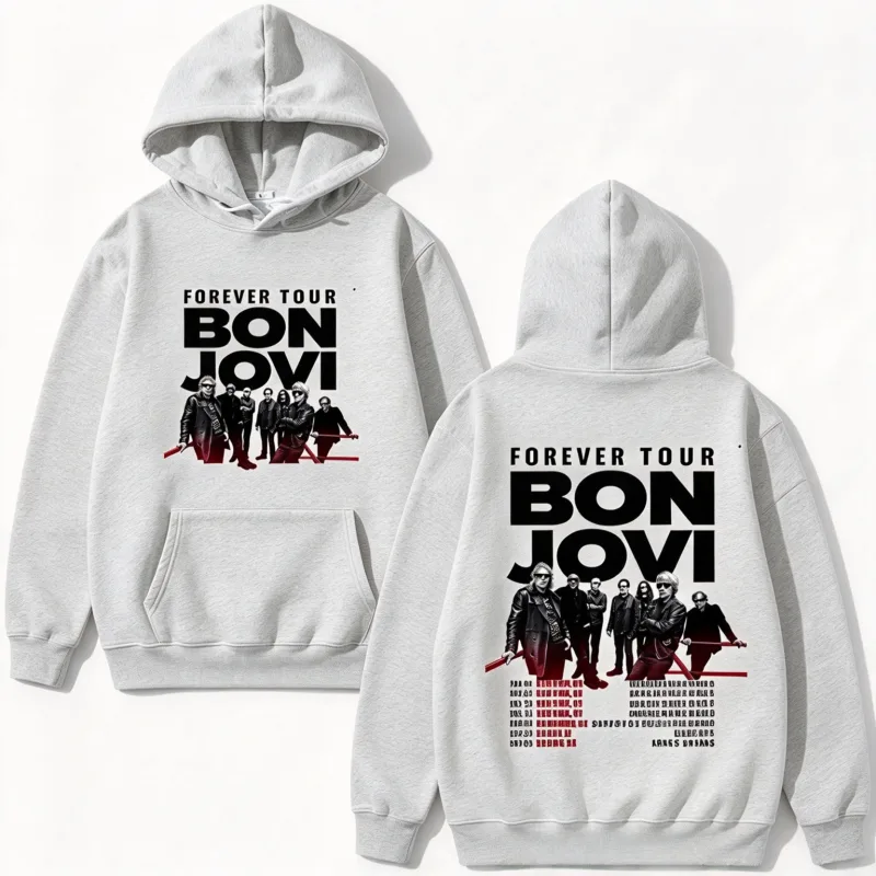 2026 Hoodie Herr Vintage Rock Band Grupp Affisch Turné Datum Text Konsttryck Sweatshirt Estetisk Hip Hop Oversized långärmade toppar
