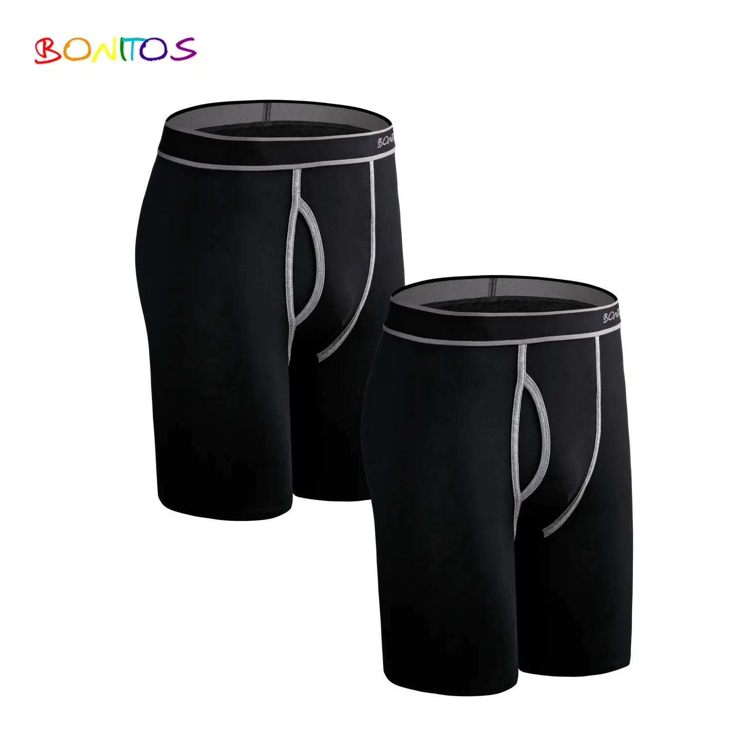2 pçs pacote de perna longa boxer shorts homens calcinha kit homme boxershorts deslizamento roupa interior para homem algodão masculino sexy conjunto caixa ginásio — image 11
