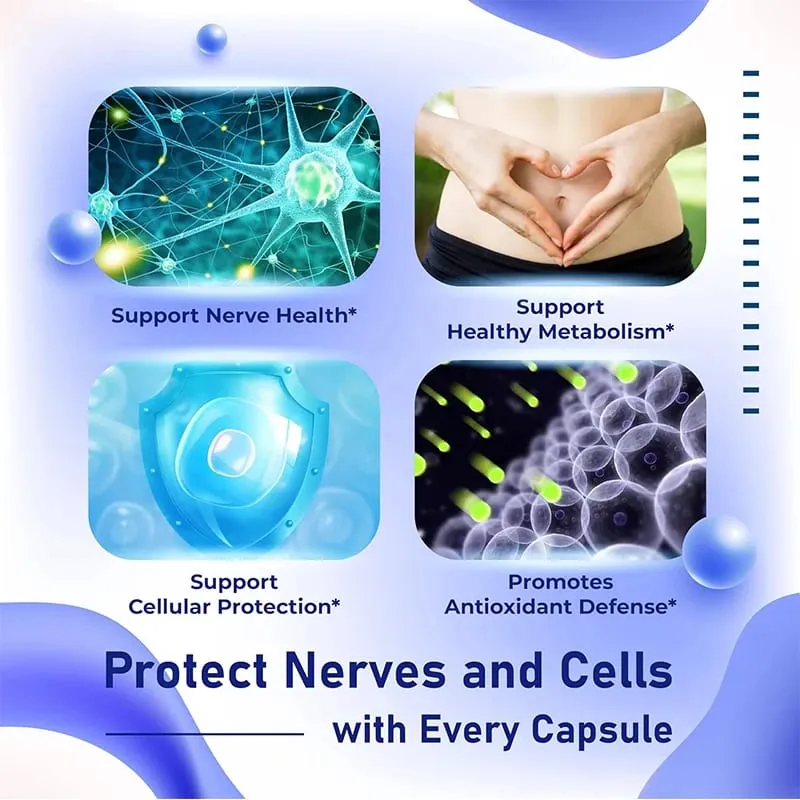 Benfotiamine Supplement High Absorption Vitamin B1 Support Healthy Nerves Glucose Metabolism & Antioxidant Defense