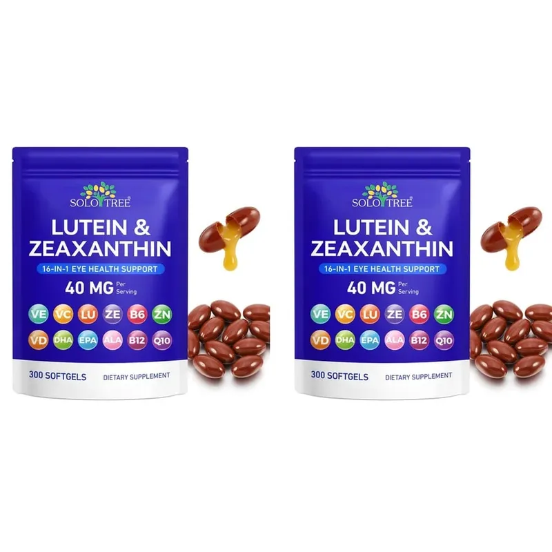 Lutein Zeaxanthin Softgels 40mg Omega-3 EPA DHA Vitamins For Eye Health & Blue Light Support Formula Adult 300 Count