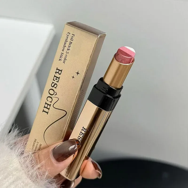 3 Colors Eyeshadow Stick Shimmer Glitter Cream Eye Shadow Waterproof Lasting High Pigmented Metallic Eyeshadow Pencil Makeup — image 6